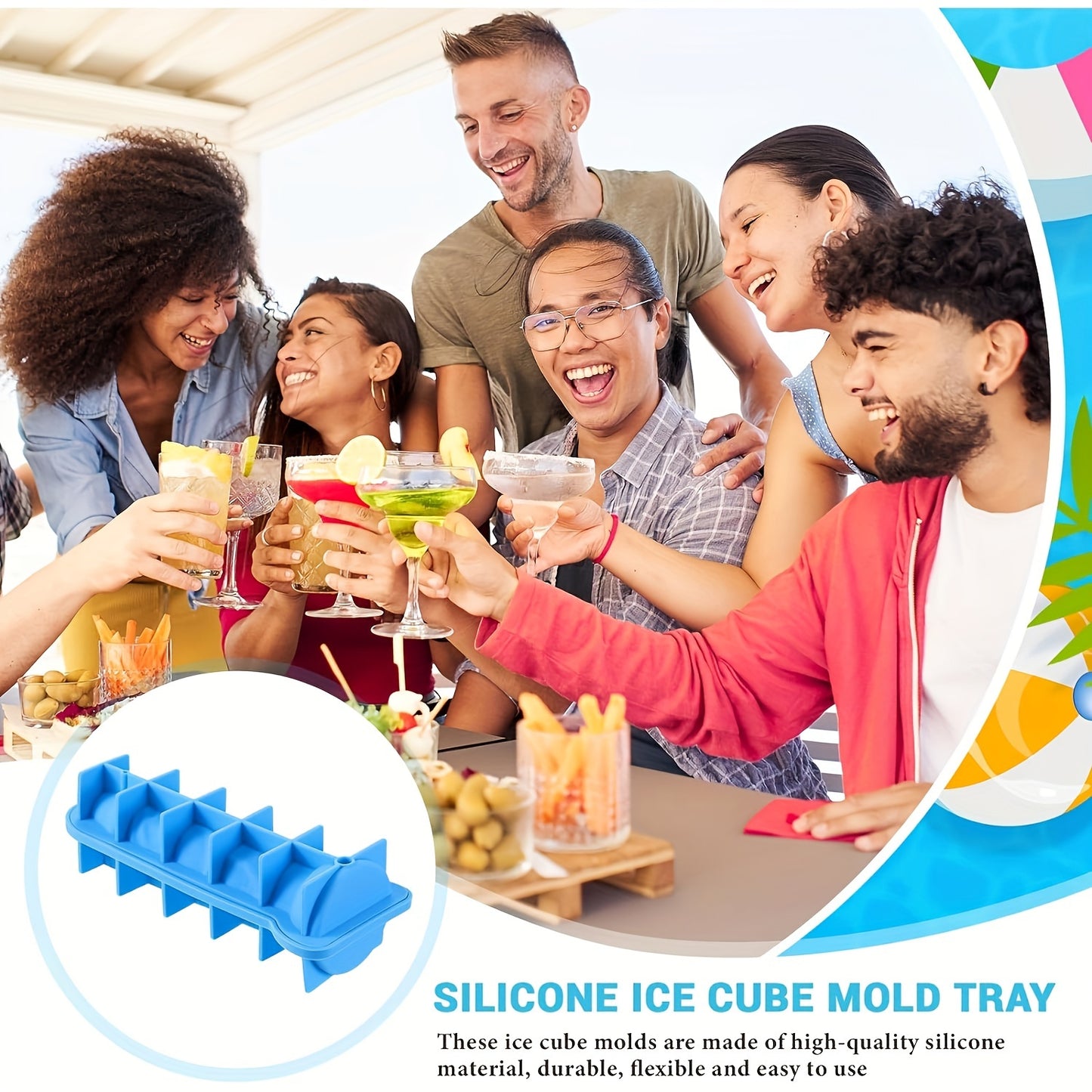 Fun & Quirky Silicone Ice Cube Mold Tray - Lead-Free, Perfect for Whiskey, Cocktails, Juice, Tea & Coffee - DIY Party Gift Idea