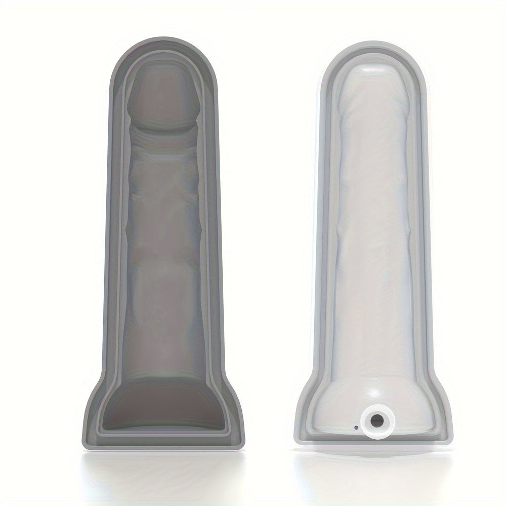 Funny Silicone Ice Cube Mold - Large Male Genital Design, Reusable for Whiskey & Coffee Cubes, Perfect Couples' Novelty Gift, No Batteries Required