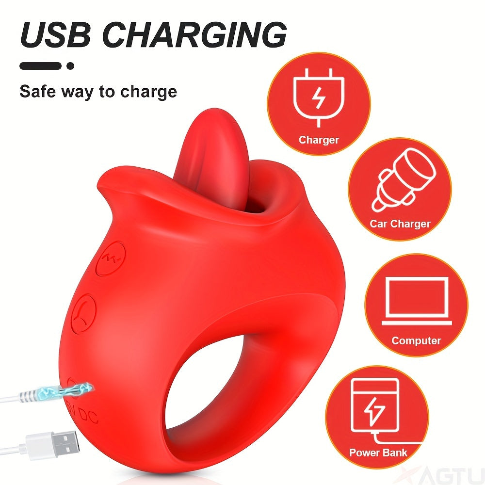 1pc ALWUP Silicone Dildo Vibrator with 10 Tongue Licking Modes - Rechargeable Lithium Battery Powered G Spot Stimulator, Anal Sex Toy for Couples, Clitoral Nipple Licker, Adult Sex Stimulator