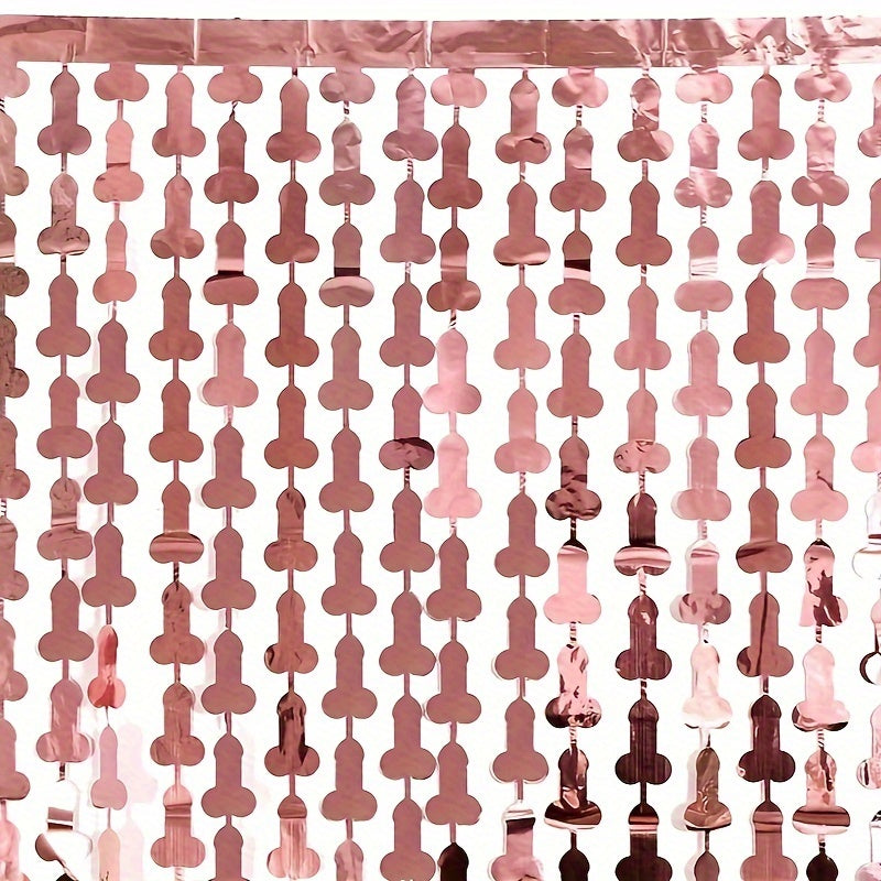 Rose Golden Fringe Foil Curtain for Bachelor & Hen Parties - 99.97cm x 199.95cm, Perfect for Wedding Decorations & Bridal Showers