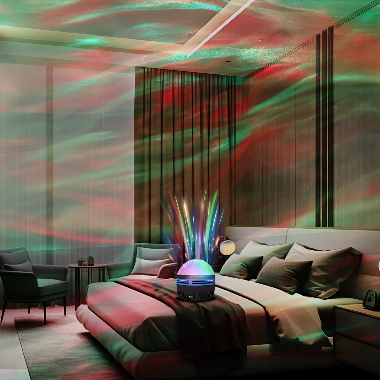 Aurora Borealis Projector Lamp - Remote-Controlled with Multiple Light Modes, Perfect for Indoor Ambiance & Unique Gifts for Birthdays, Halloween, Christmas, Light Projector for Bedroom