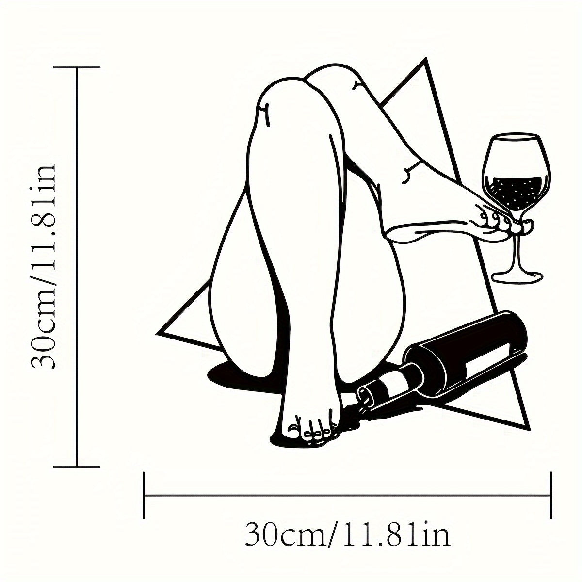 Cyberpunk Wine Drinker Metal Wall Art - Iron Home Bar Decor, No Power Needed, Featherless, Outdoor-Ready
