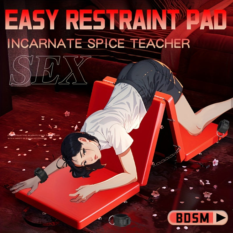 SM Folding Bed Black and Red Couple Bondage Props Portable Mat Sex Furniture