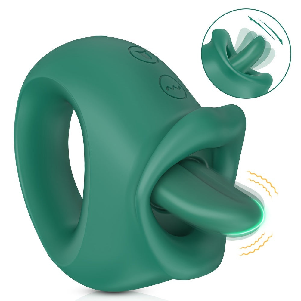 1pc ALWUP Silicone Dildo Vibrator with 10 Tongue Licking Modes - Rechargeable Lithium Battery Powered G Spot Stimulator, Anal Sex Toy for Couples, Clitoral Nipple Licker, Adult Sex Stimulator