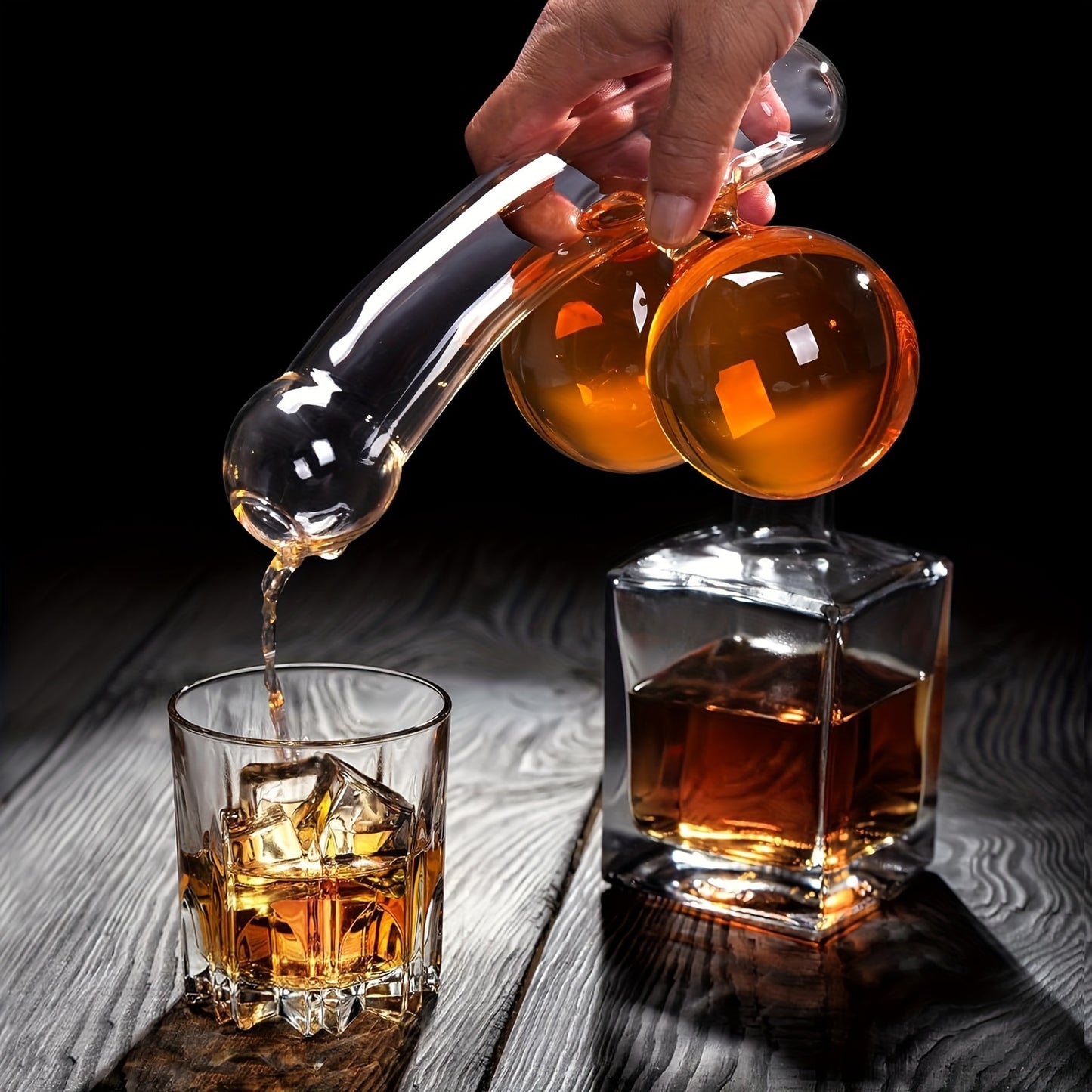 Unique & Funny Dick-Shaped Whiskey Decanter - High Borosilicate Glass, Polished Finish - Perfect for Anniversaries & Gag Gifts