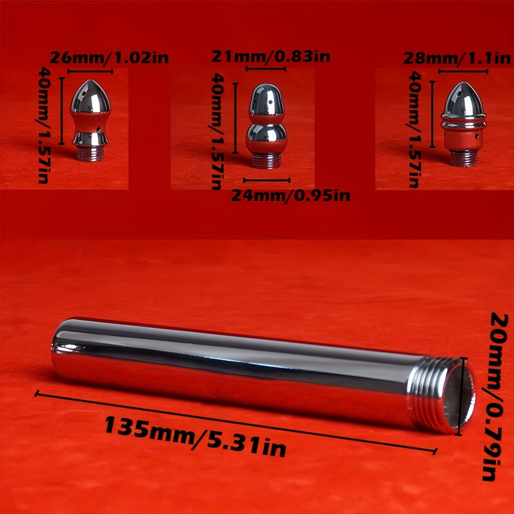 3 Unisex Aluminum Shower Head for Bowel Rinse, Sprayer Anal Vaginal Cleaner Cleansing, Sex Toys, Colonic Enema System