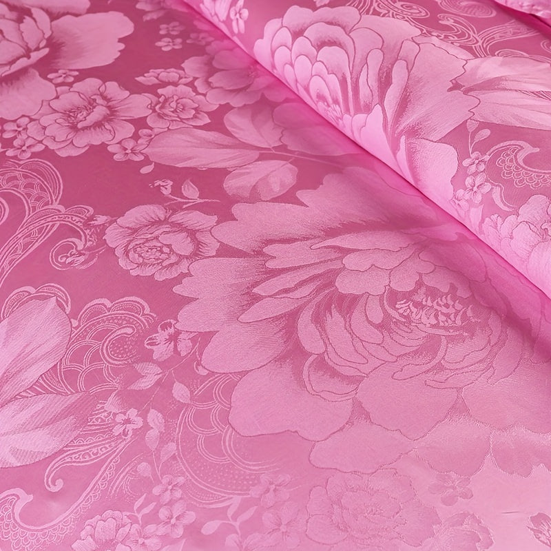 2/3pcs Quilt Cover Set, Luxurious Lace and Jacquard Satin Bedding Set, Comfortable and Smooth Quilt Cover, Suitable for Bedroom, Guest Room (1 * Quilt Cover + 1/2 * Pillowcase, No Core)