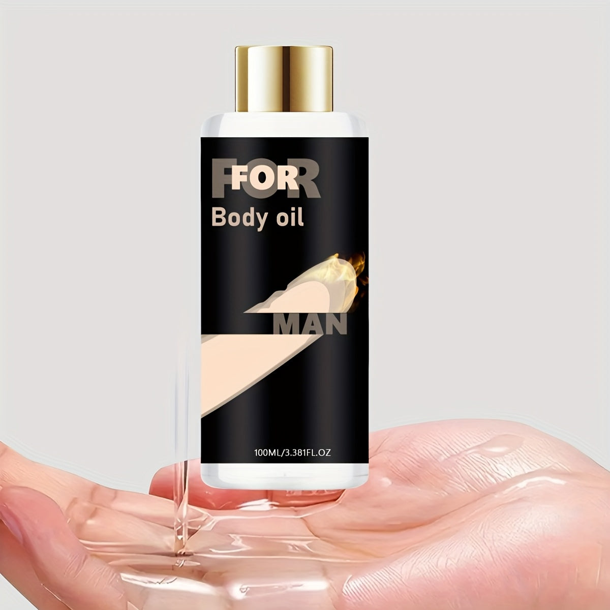 Men's Long-Lasting Moisturizing Body Oil - Safe & Gentle Formula with Ginseng, Aloe Vera, Glycerin - Ideal for Toys & Adult Play - Massage Enhancing