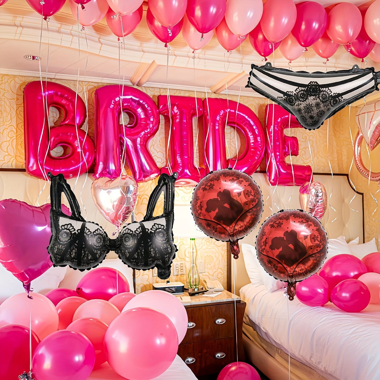 Lingerie Balloon Set for Bachelorette Party: Includes Bra and Panty Balloons, 42.8cm/17in and 43.3cm/16.9in Sizes, No Electricity Required
