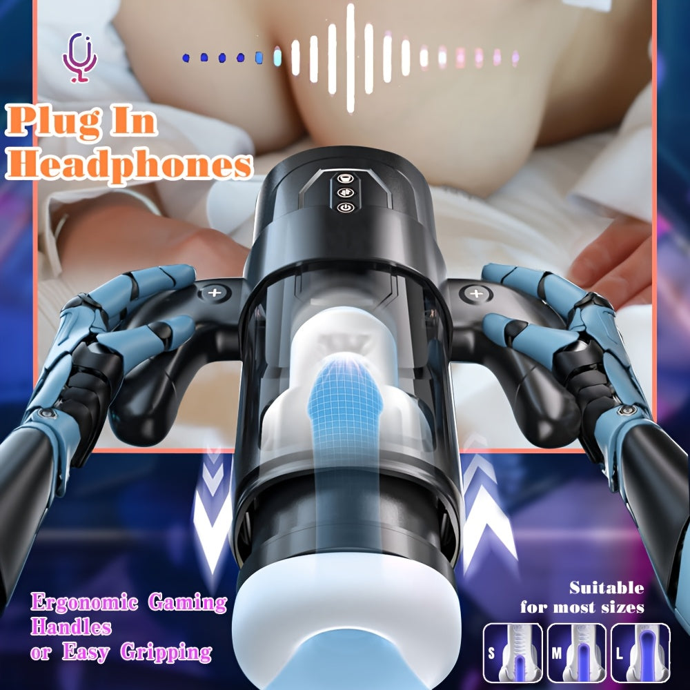 SOKOOT Electric Masturbator for Men - Silicone Vibration Masturbation Cup with 9 Vibrations, 6 Thrusting, 3 Sucking Modes, Heating, Auto Sucking, Detachable Handle, Penis Pump Pocket Girth Wrap, Intensifying Stamina Train