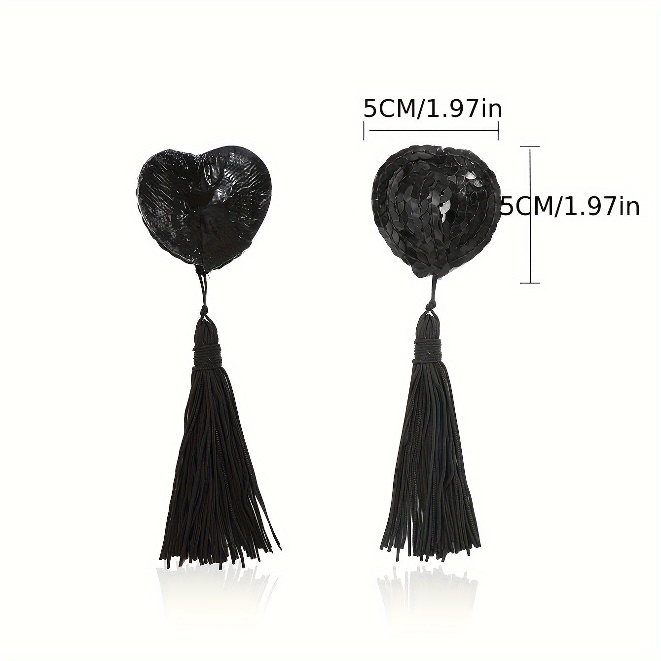 0004 Pair Leather Heart-shaped Tassel Sexy Nipple Stickers Anti-convex Nipple Covers, Women's Lingerie & Underwear Accessories
