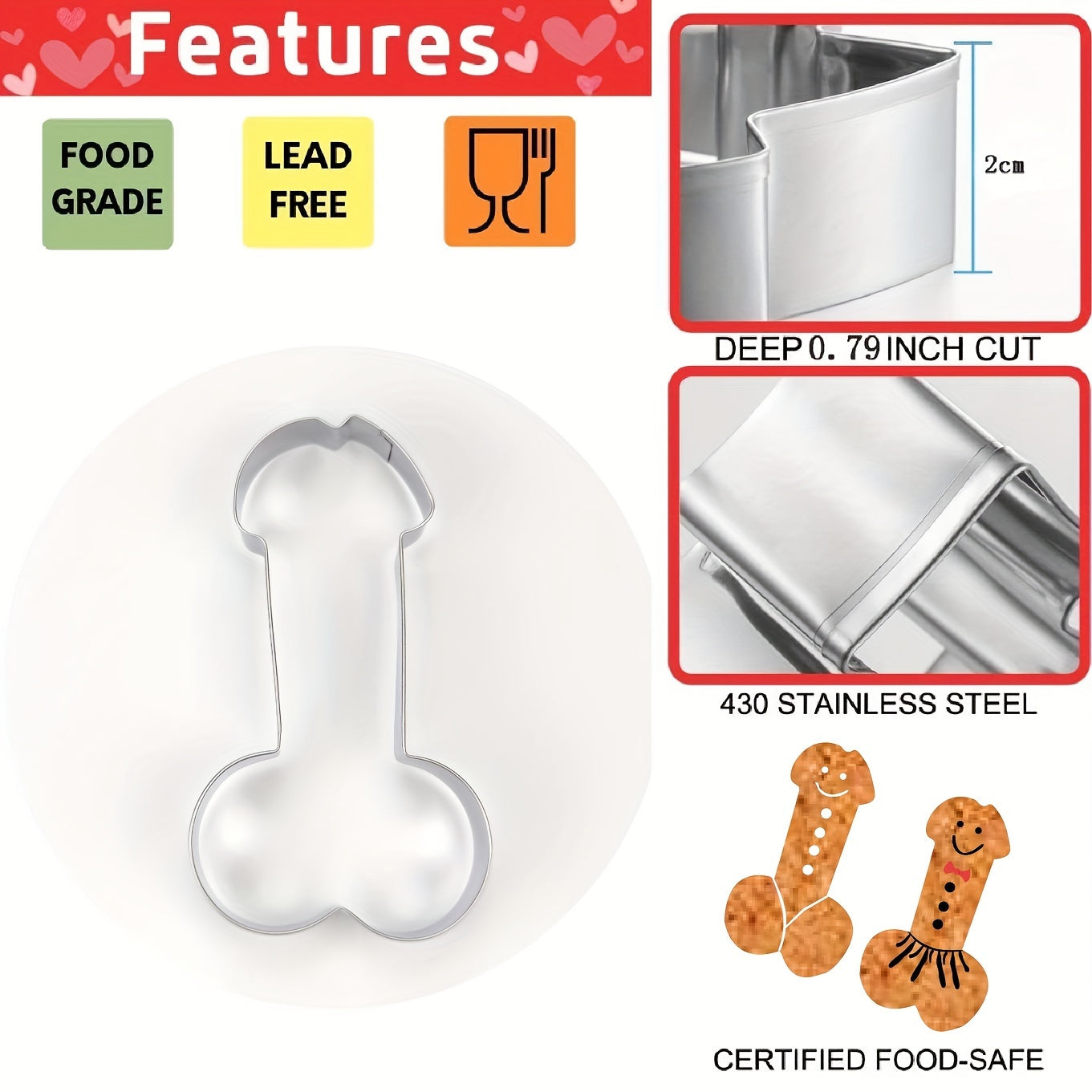 Stainless Steel Creative Clay Molds, Funny Molds, Stainless Steel Cookie Cutter