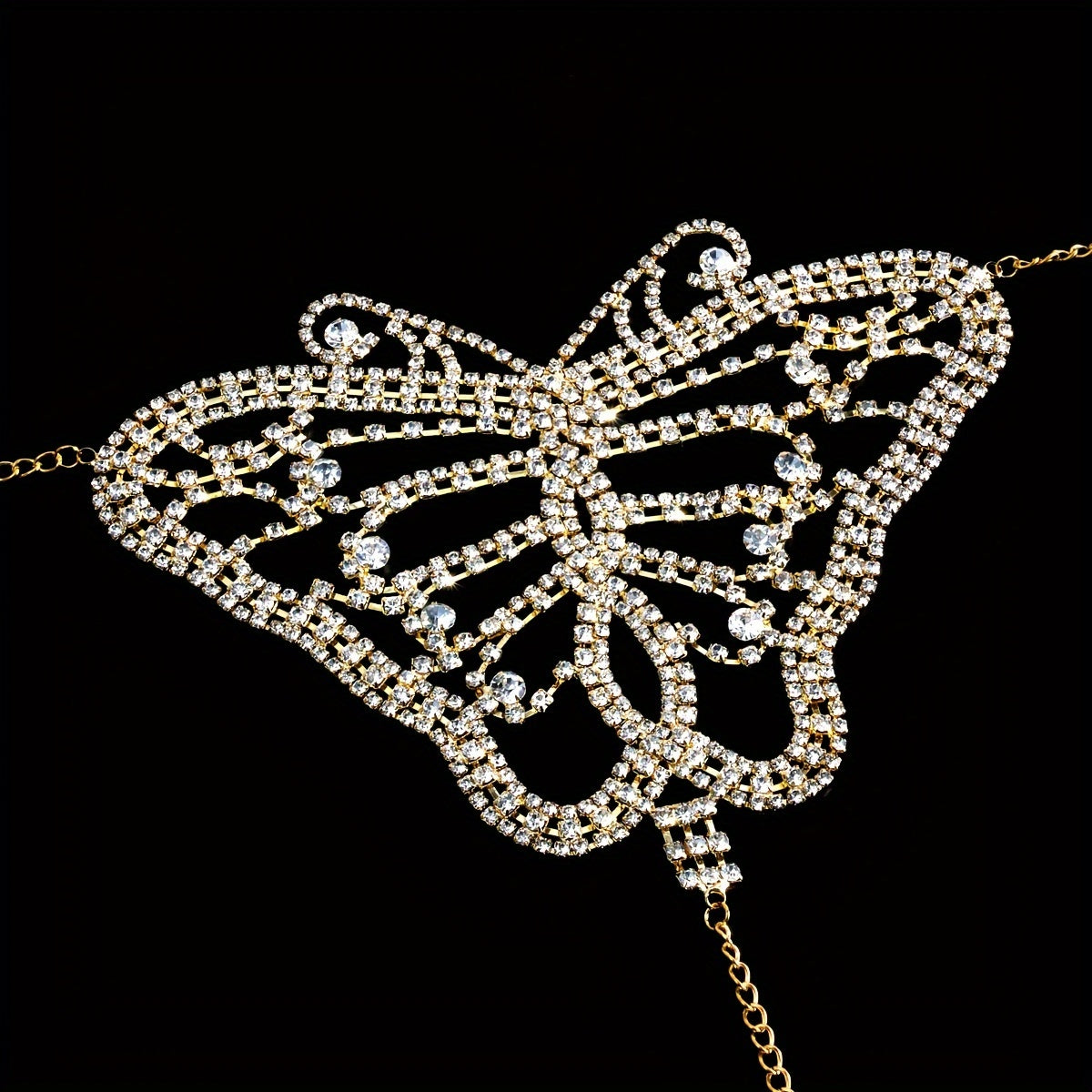 Set Women'S Sexy Exaggerated Sparkling Rhinestone Bikini Thong Body Chain Ensemble, Silver Plated, All-Year Round, Party Style, Fashion Jewelry Accessories 4pcs