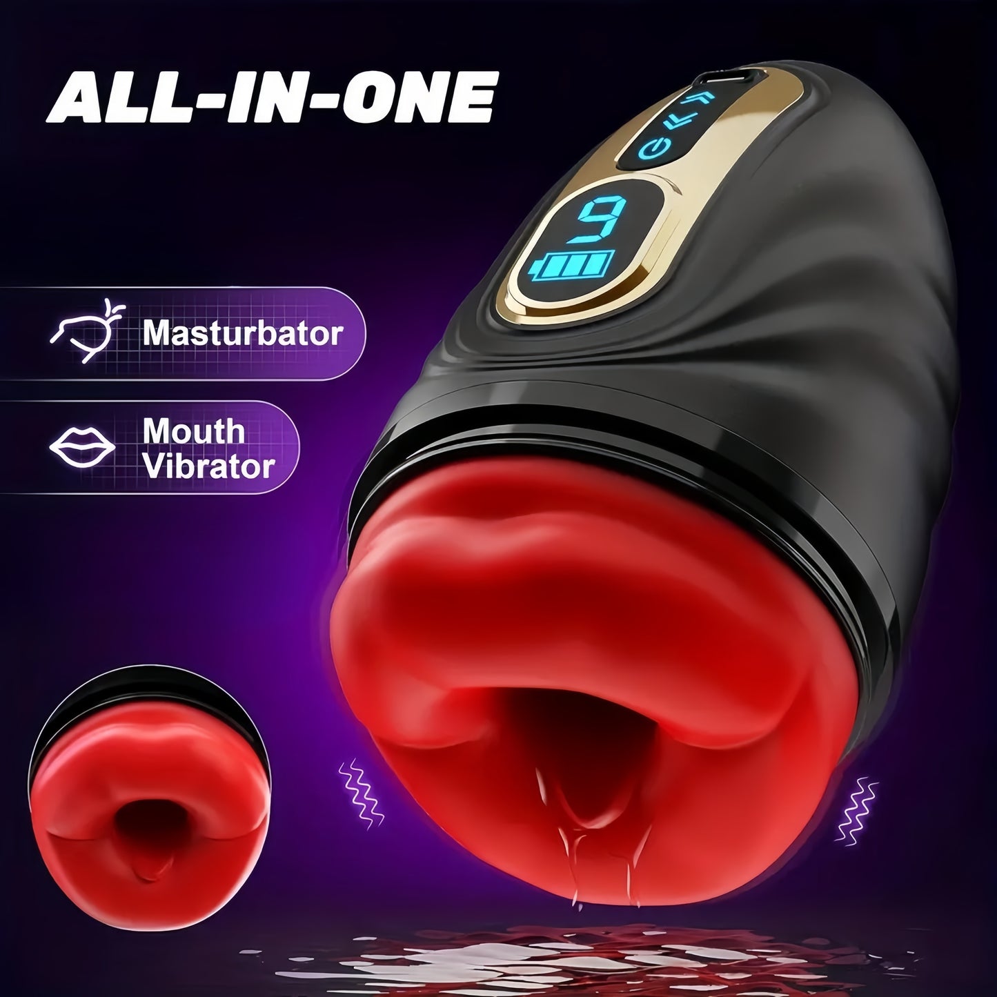 Male Sex Toys for Men Vibrator -Male Masturbator Penis Pump Trainer with 9 Frequency vibration & Smart heating mode, Mouth-Wrapped Penis Vibrator Adult Toys with Heating Rod, LCD, Pocket Pussy Stroker Adult Sex Toy & Games