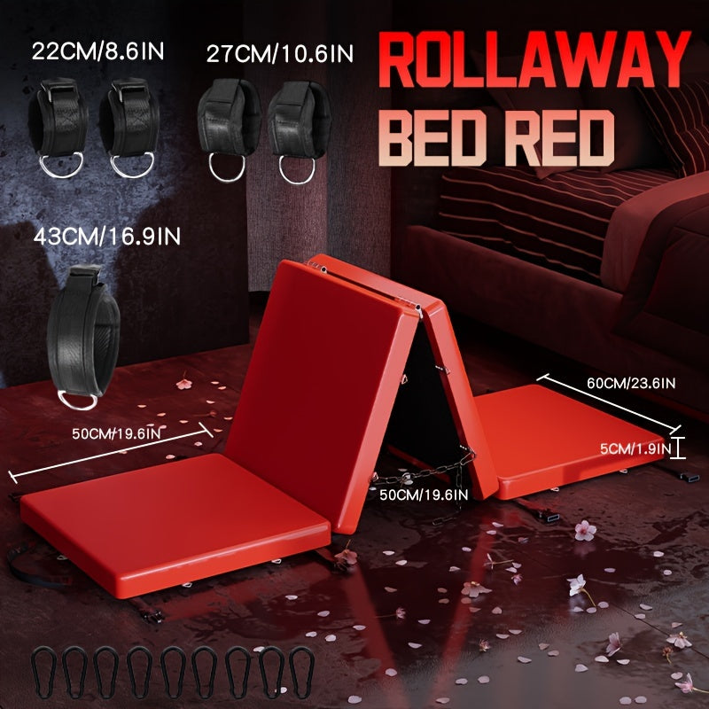 SM Folding Bed Black and Red Couple Bondage Props Portable Mat Sex Furniture