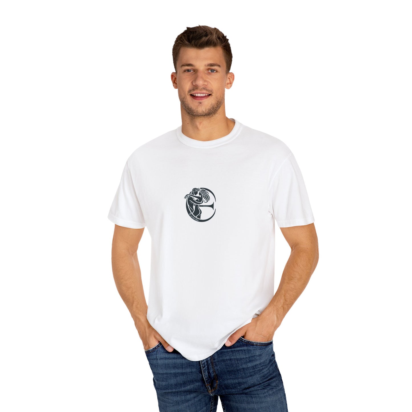 Unisex Garment-Dyed T-shirt with black logo