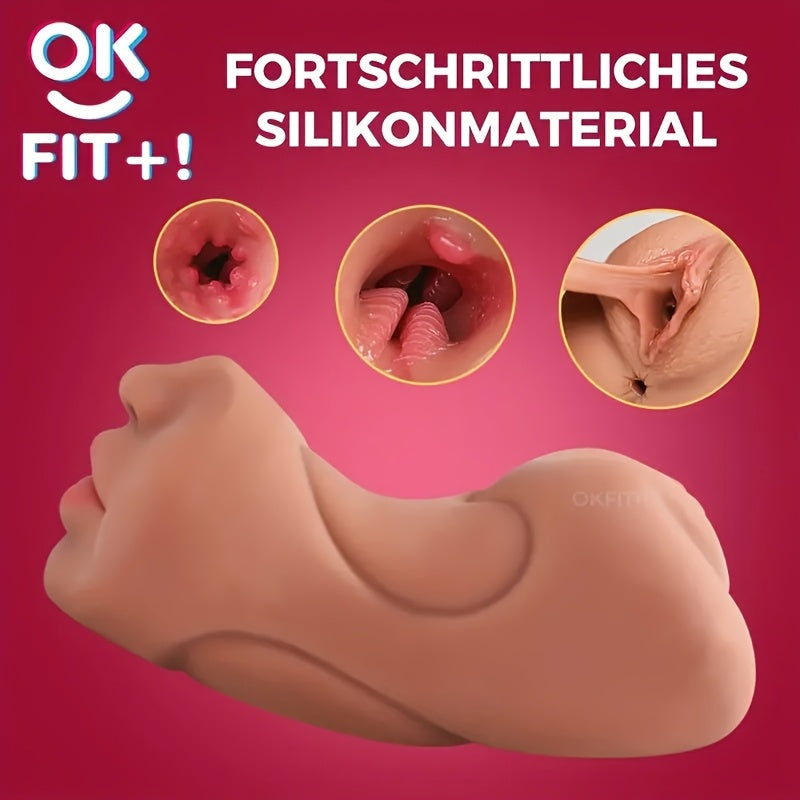 1 3-in-1 Male Masturbator, a Realistic Textured Adult Sex Toy, Suitable for Adult Men as a Miniature Touch Toy