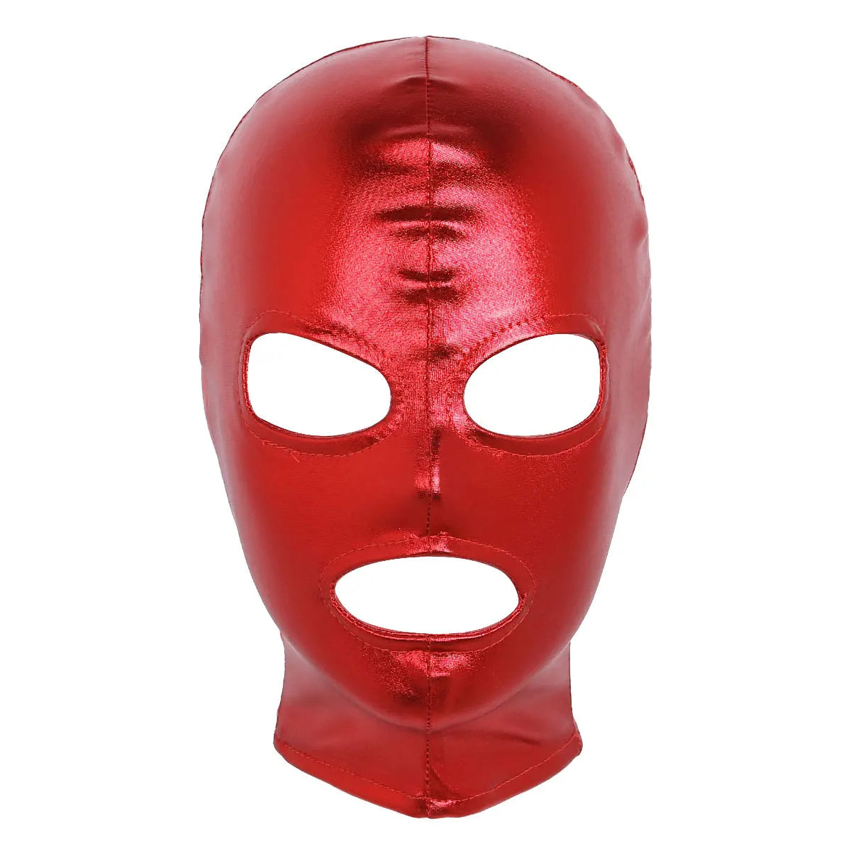 Women Mens Cosplay Face Mask Sexy PU Leather Latex Head Mask Open Eyes Mouth Nose Bondage Balaclava Headgear
