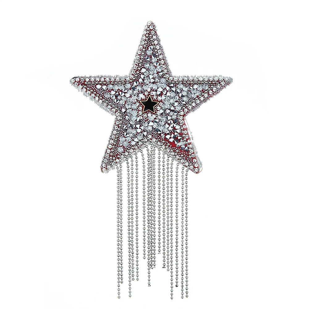 1pair Tassel Rhinestone Star Nipple Stickers Women Sexy Bra Nipple Cover Reusable Wear Silicone Nipple Pasties Chest Stickers
