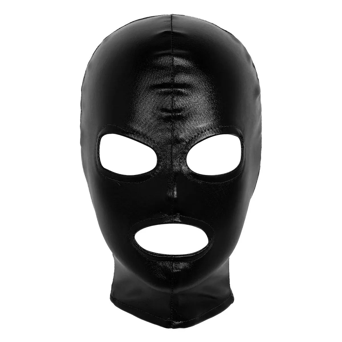Women Mens Cosplay Face Mask Sexy PU Leather Latex Head Mask Open Eyes Mouth Nose Bondage Balaclava Headgear
