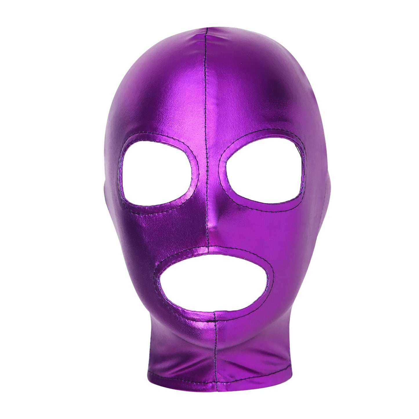 Women Mens Cosplay Face Mask Sexy PU Leather Latex Head Mask Open Eyes Mouth Nose Bondage Balaclava Headgear