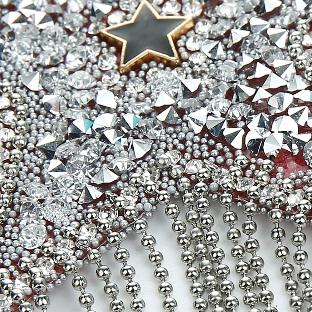 1pair Tassel Rhinestone Star Nipple Stickers Women Sexy Bra Nipple Cover Reusable Wear Silicone Nipple Pasties Chest Stickers