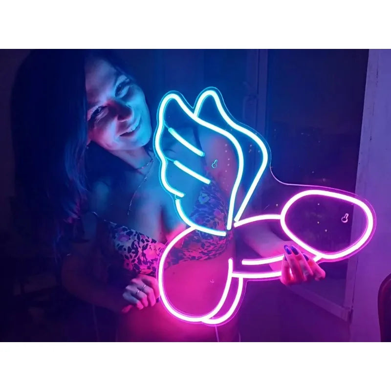 Ineonlife Sexy Man Dick Ball Symbol Neon Sign Led Lights Bedroom Personalized Anime Room Taste Male Genital Organ ART Wall Decor