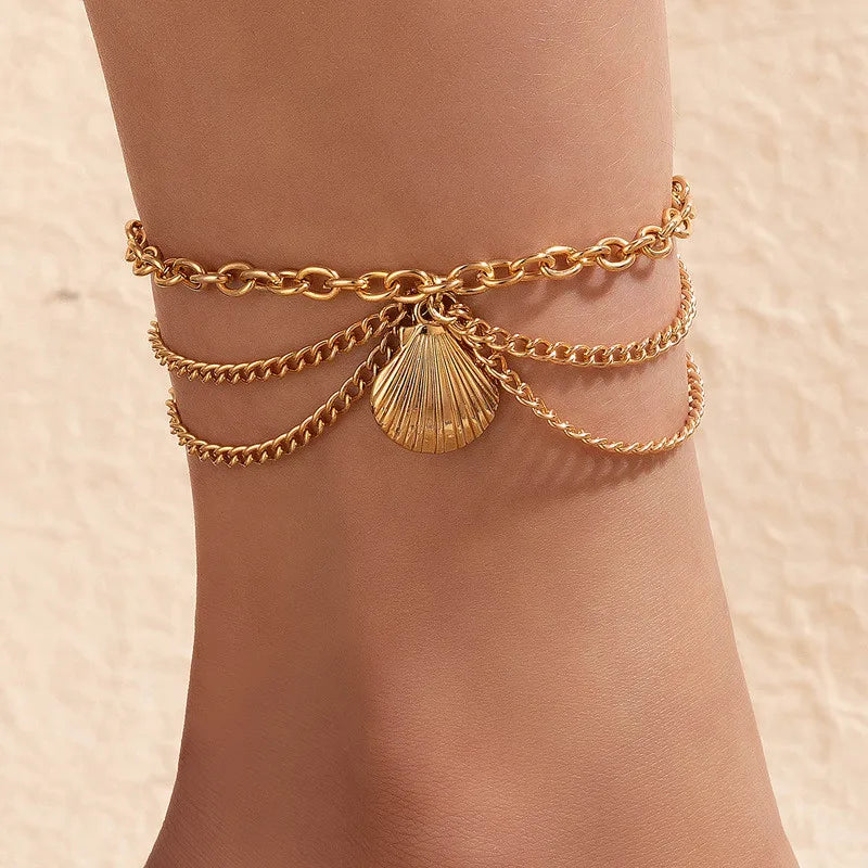 Gold Silver Color Tassel Chain Bracelet Anklet