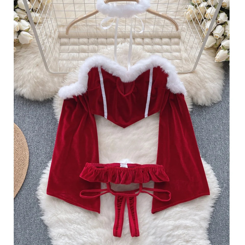 Sexy Lingerie Cosplay Rabbit girl Jumpsuit Belt Women New In Clothies Backless Hollow Out Lace-up Bodysuit Sweet