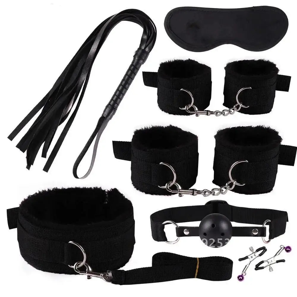 Adults Sex Toys For Women Plush Sex Bondage Set Handcuffs Ankle Fluffy Restraints Erotic Toys Couple