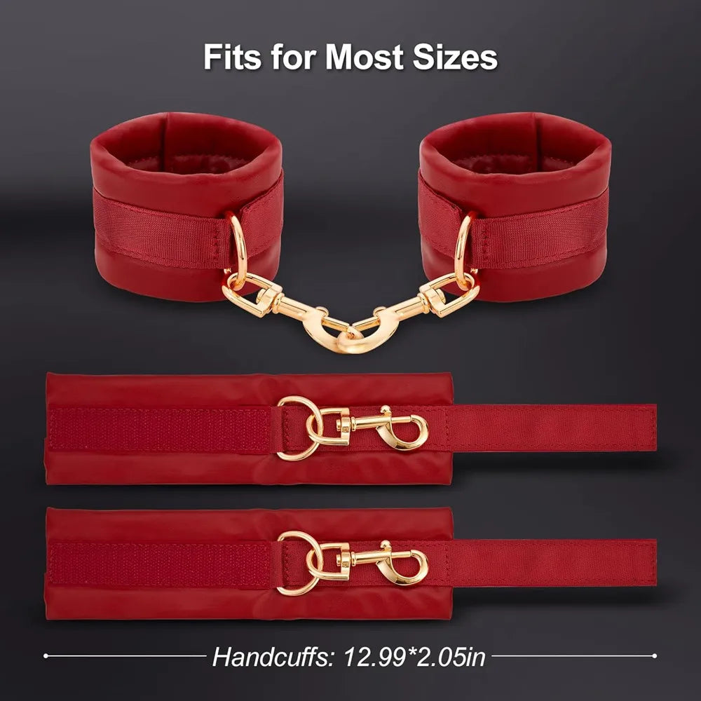 BDSM Bondage Restraints (Soft Leather Handcuffs)