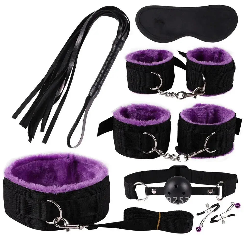 Adults Sex Toys For Women Plush Sex Bondage Set Handcuffs Ankle Fluffy Restraints Erotic Toys Couple
