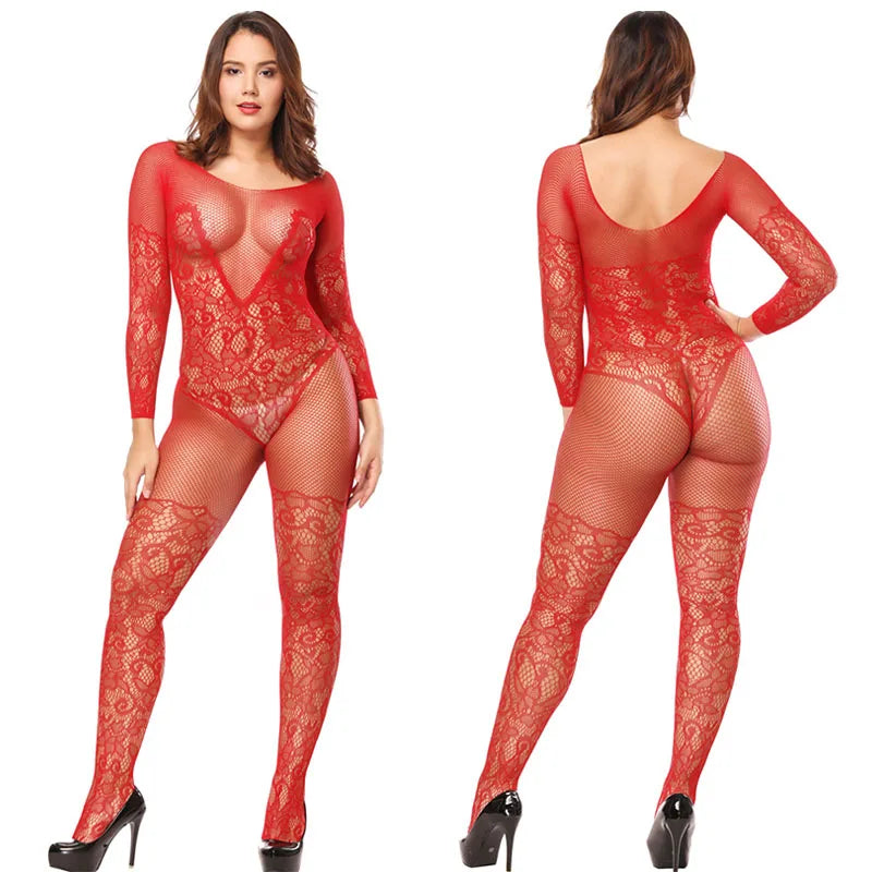 0024 Porn Sexy Fishnet Bodystockings Woman Lingerie Sexy Stripe Costume Exotic Jumpsuit Erotic Clothes Hot Sex Set Gift For Couple