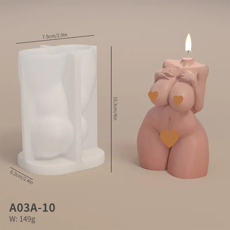Human Body Shaped (Female or Male) Silicone Aroma Candle Moulds