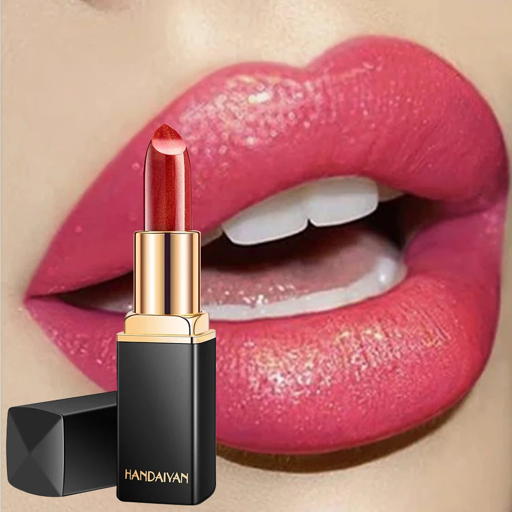 Gold shiny lipstick, pearl moisturizing lipstick 9 colors available