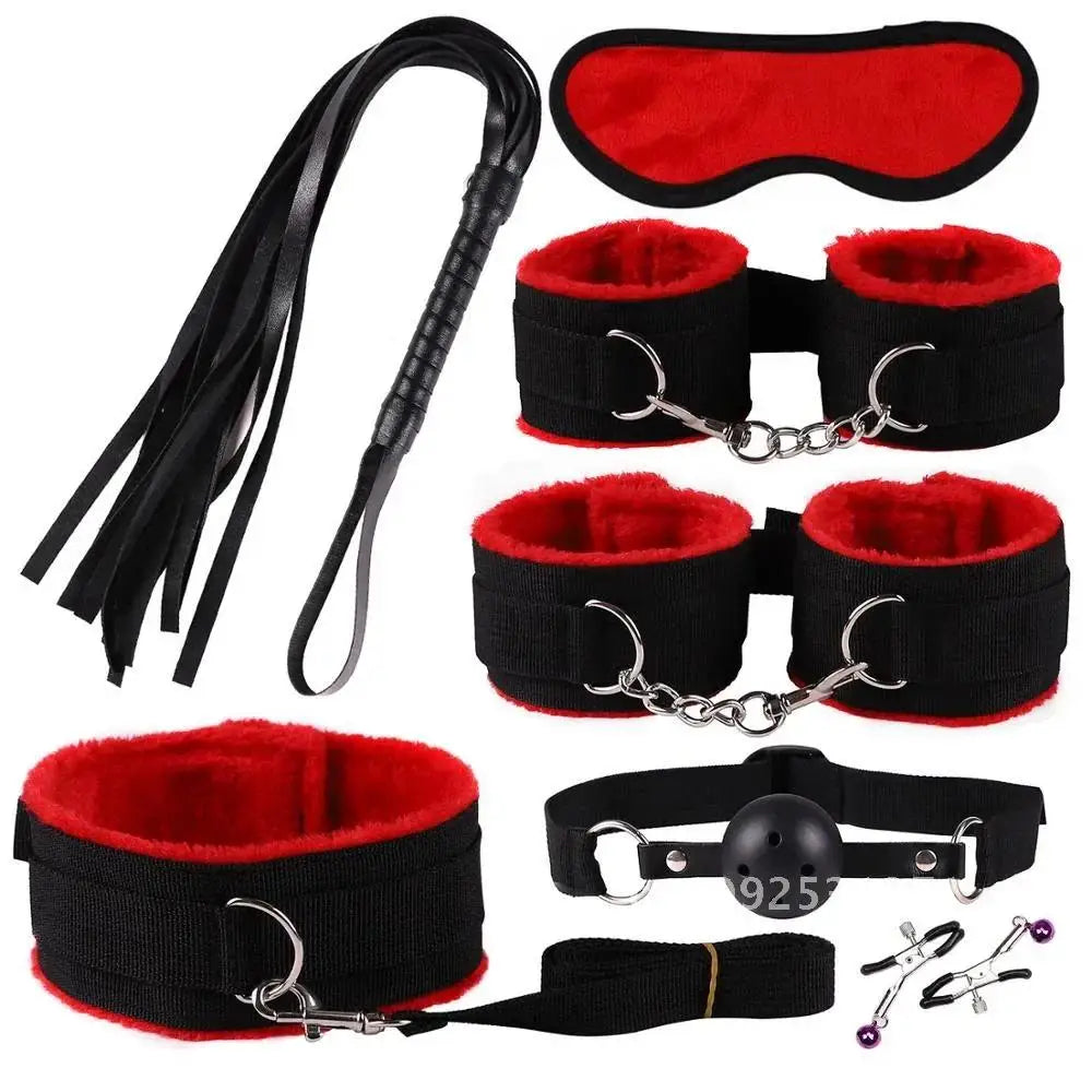 Adults Sex Toys For Women Plush Sex Bondage Set Handcuffs Ankle Fluffy Restraints Erotic Toys Couple
