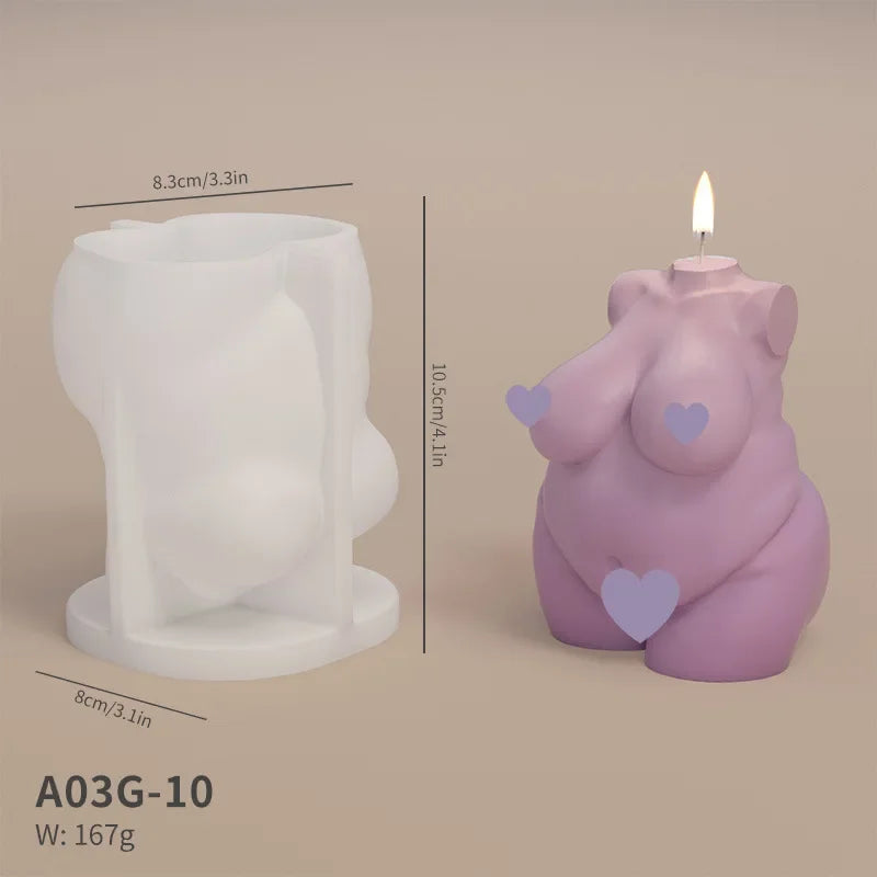Human Body Shaped (Female or Male) Silicone Aroma Candle Moulds