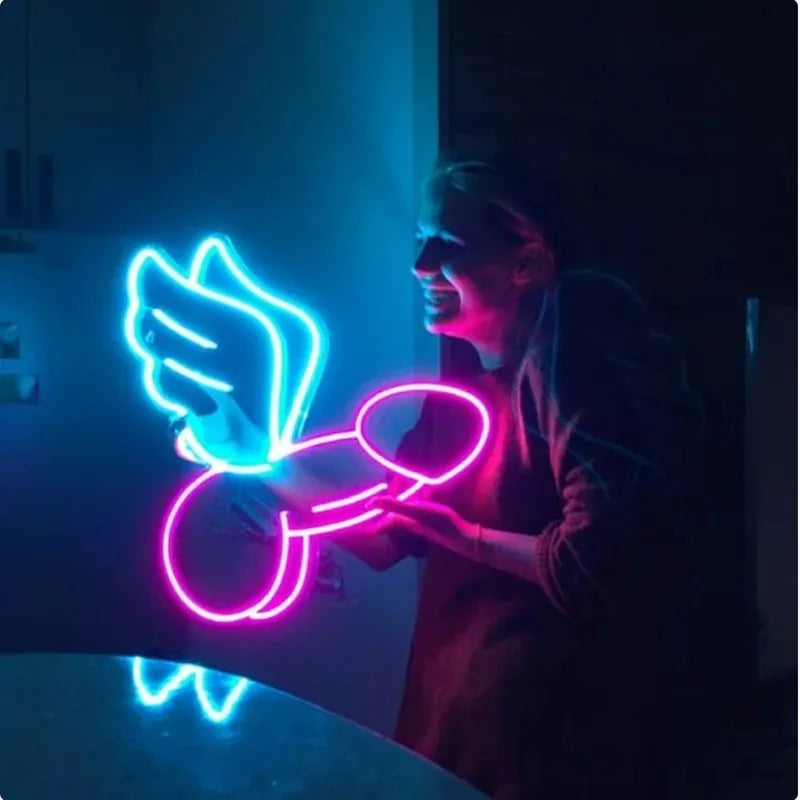 Ineonlife Sexy Man Dick Ball Symbol Neon Sign Led Lights Bedroom Personalized Anime Room Taste Male Genital Organ ART Wall Decor