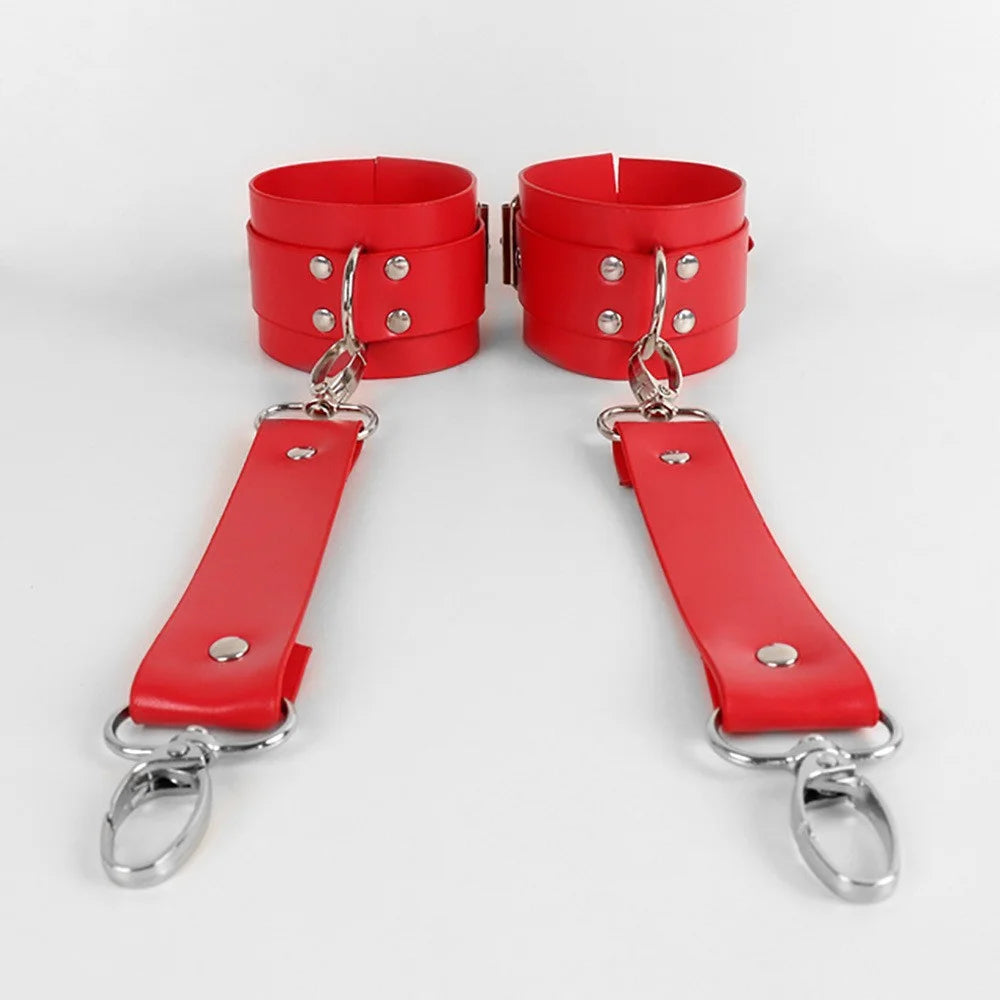 Handcuffs with PU Leather Body Harness (BDSM Kit)