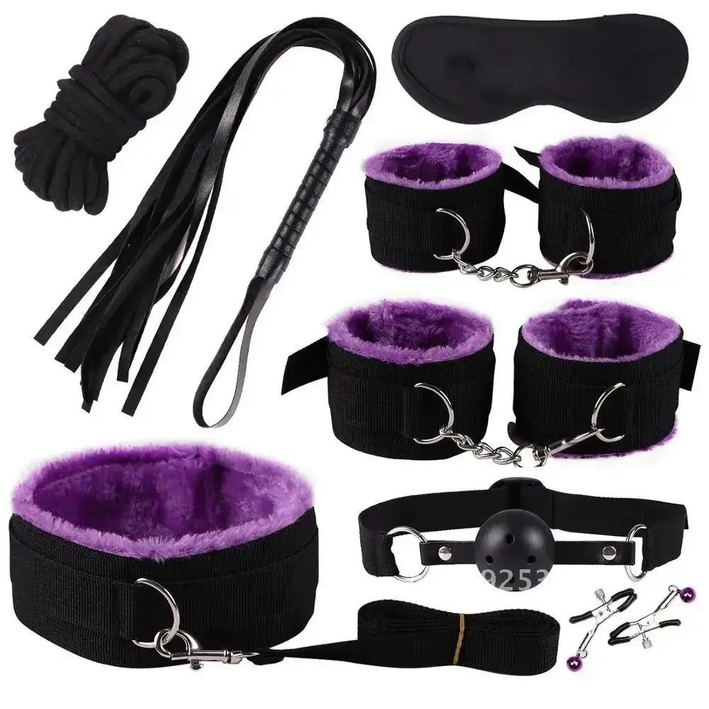 Adults Sex Toys For Women Plush Sex Bondage Set Handcuffs Ankle Fluffy Restraints Erotic Toys Couple