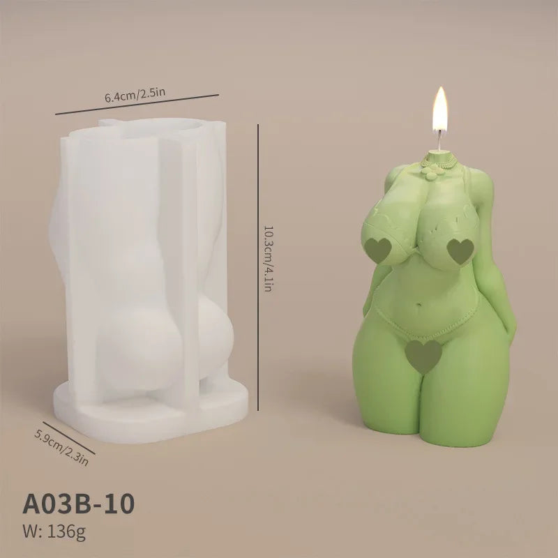 Human Body Shaped (Female or Male) Silicone Aroma Candle Moulds