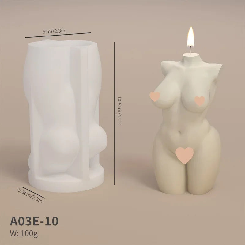 Human Body Shaped (Female or Male) Silicone Aroma Candle Moulds
