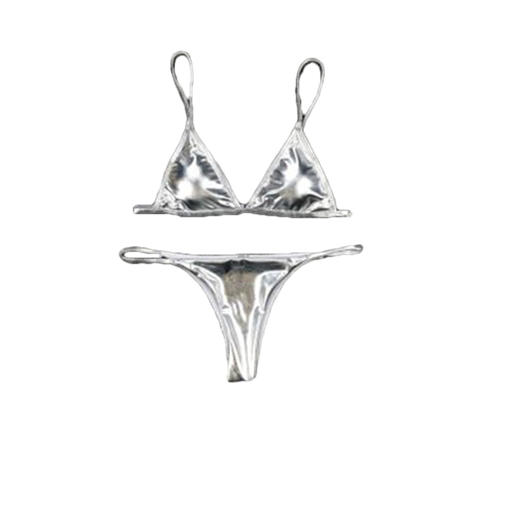0025 Summer Push Up Padded Bra Bathing Suit Beach Wear Women Sexy Thong Bikini Set Silver Gold Sequinis Biquini Swimwear