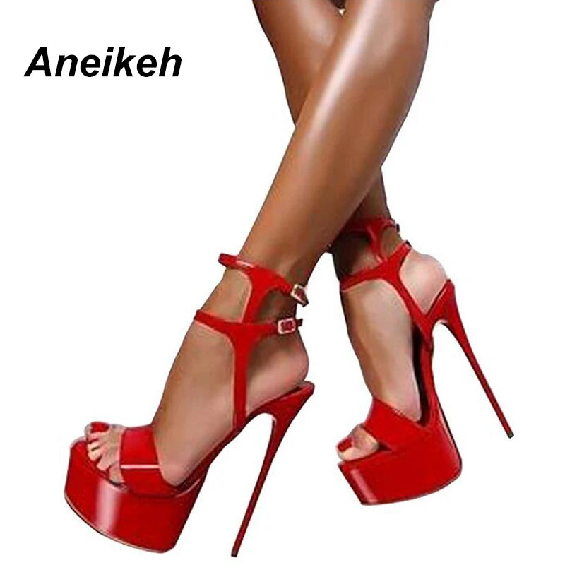 Aneikeh Sexy Sandals (16CM High Platform Heels)