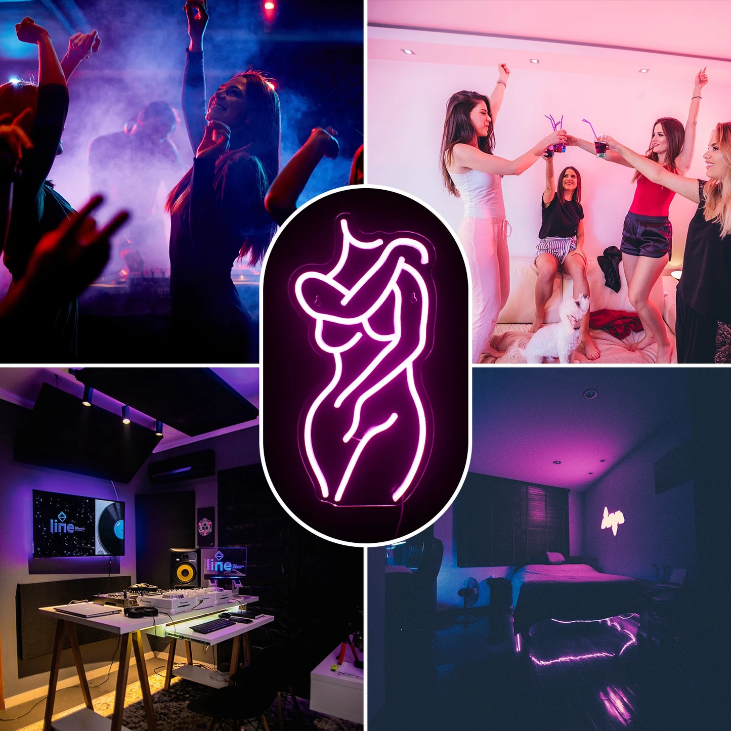 Woman Body Sexy Lady Neon Signs Pink LED Light Home Boy Girl Bedroom Party Bar Night Club Room Shop Neon Sign Bed Wall Decor