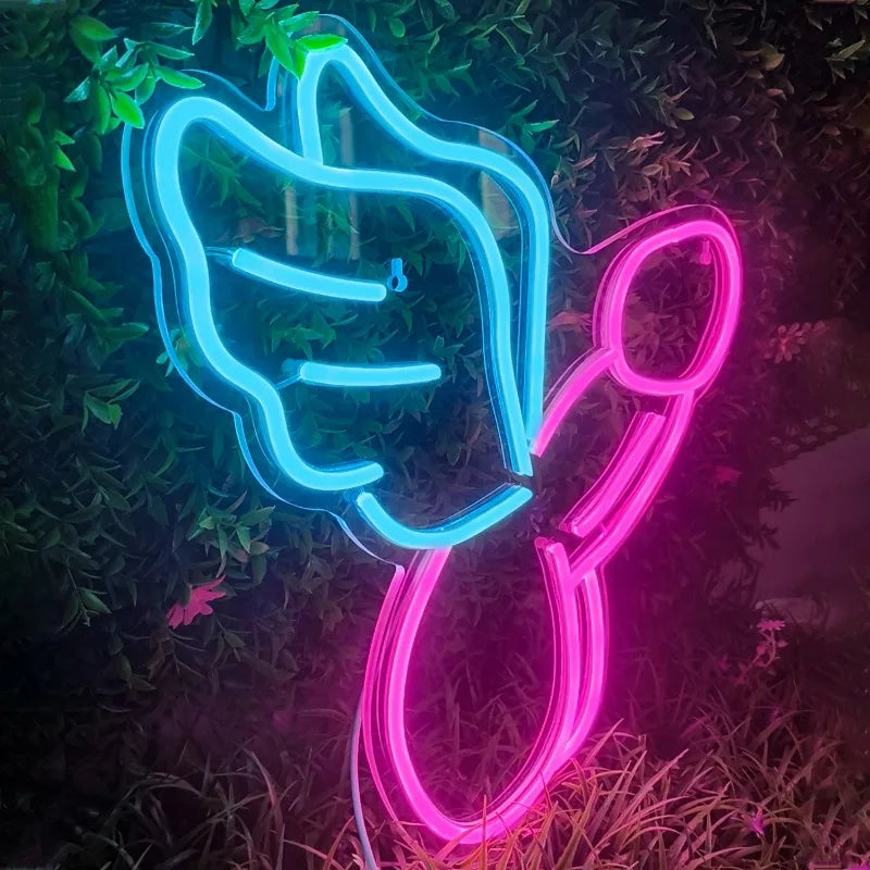 Ineonlife Sexy Man Dick Ball Symbol Neon Sign Led Lights Bedroom Personalized Anime Room Taste Male Genital Organ ART Wall Decor