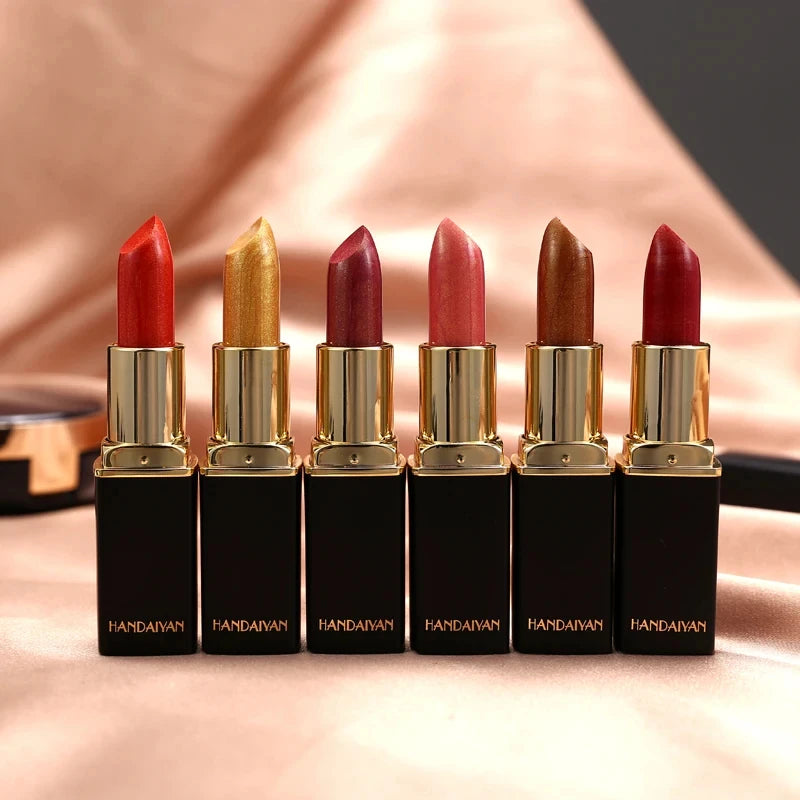 Gold shiny lipstick, pearl moisturizing lipstick 9 colors available