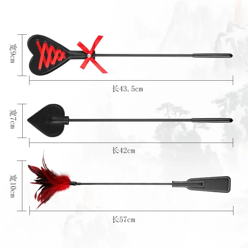 Feather Pu Leather Paddles for Horse Riding Training Games