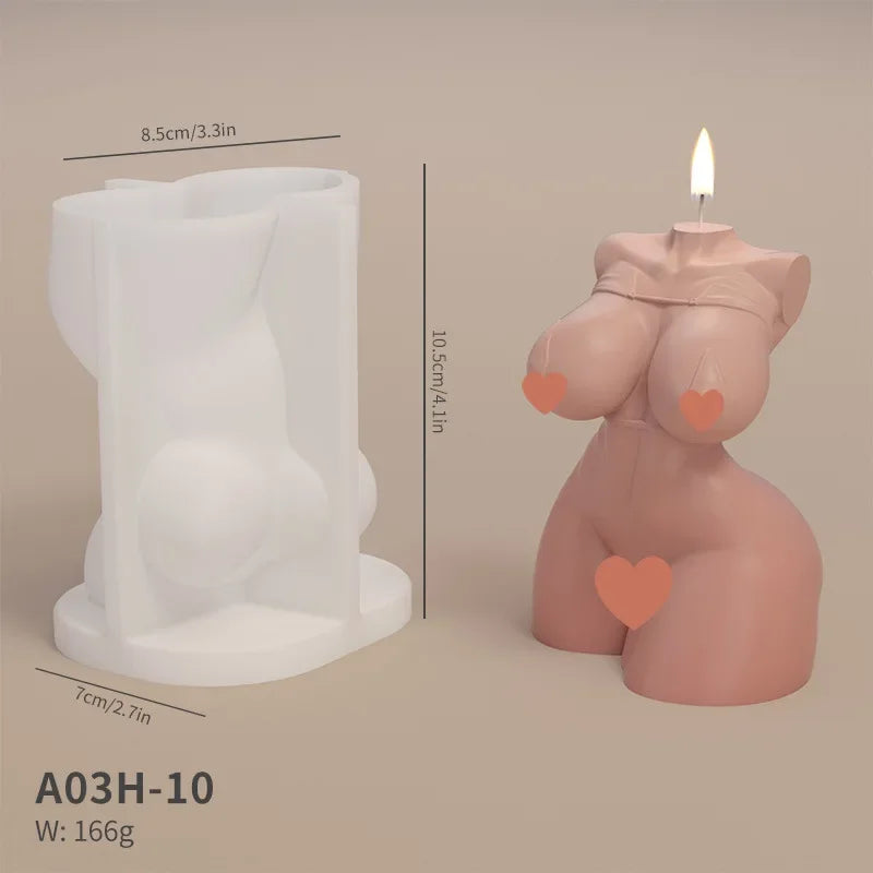Human Body Shaped (Female or Male) Silicone Aroma Candle Moulds