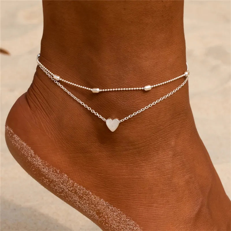 Gold Silver Color Tassel Chain Bracelet Anklet